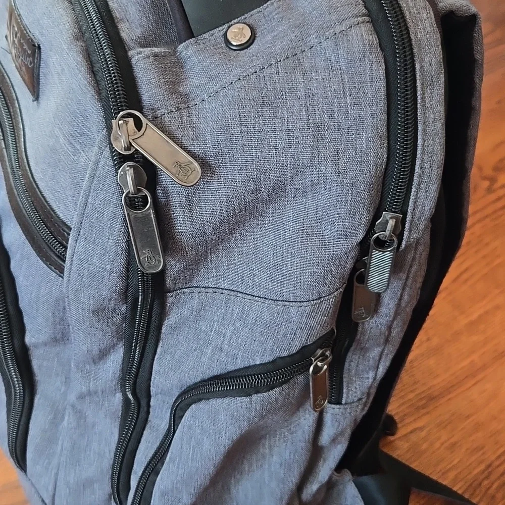 Original Penguin Gray & Black Laptop Shoulder Work School Backpack